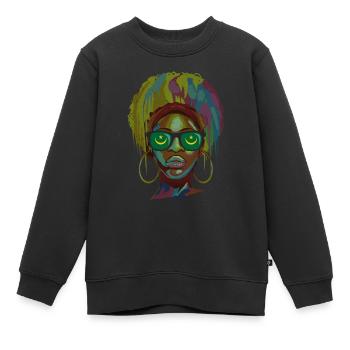 Mauritanie - Sweat Premium enfant bio - noir - Devant - AI Model Kid Female (0cm)