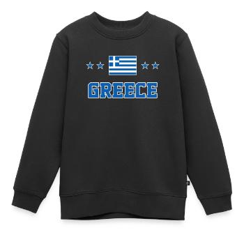 Griechenland - Kinder Premium Organic Sweatshirt - Schwarz - Vorne - AI Model Kid Female (0cm)