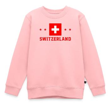 Suisse - Sweat Premium enfant bio - rose - Devant - AI Model Kid Female (0cm)