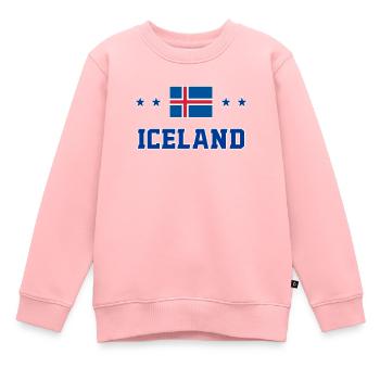 Islande - Sweat Premium enfant bio - rose - Devant - AI Model Kid Female (0cm)