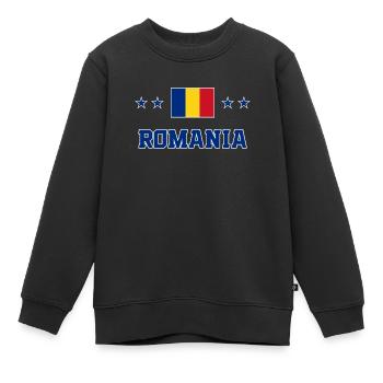 Roumanie - Sweat Premium enfant bio - noir - Devant - AI Model Kid Female (0cm)