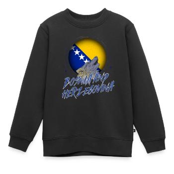 Bosnien und Herzegowina - Kinder Premium Organic Sweatshirt - Schwarz - Vorne - AI Model Kid Female (0cm)