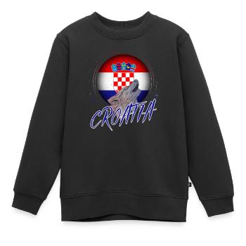 Kroatien - Kinder Premium Organic Sweatshirt - Schwarz - Vorne - AI Model Kid Female (0cm)