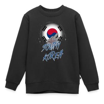 Corée du Sud - Sweat Premium enfant bio - noir - Devant - AI Model Kid Female (0cm)