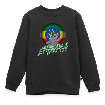Éthiopie - Sweat Premium enfant bio - noir - Devant - AI Model Kid Female (0cm)