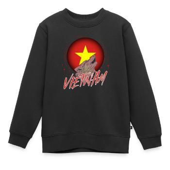 Vietnam - Sweat Premium enfant bio - noir - Devant - AI Model Kid Female (0cm)