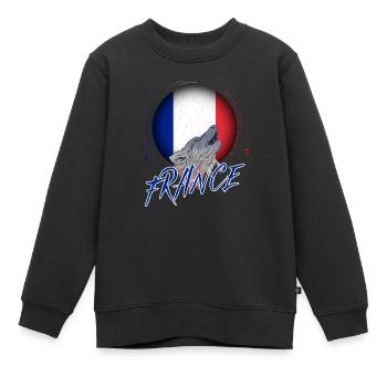 Frankreich - Kinder Premium Organic Sweatshirt - Schwarz - Vorne - AI Model Kid Female (0cm)