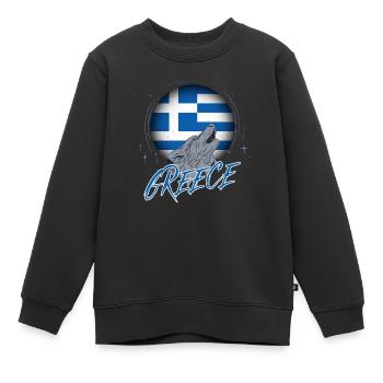 Griechenland - Kinder Premium Organic Sweatshirt - Schwarz - Vorne - AI Model Kid Female (0cm)