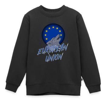 Union européenne - Sweat Premium enfant bio - noir - Devant - AI Model Kid Female (0cm)