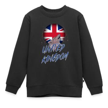Royaume-Uni - Sweat Premium enfant bio - noir - Devant - AI Model Kid Female (0cm)