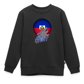 Haïti - Sweat Premium enfant bio - noir - Devant - AI Model Kid Female (0cm)