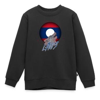Laos - Kinder Premium Organic Sweatshirt - Schwarz - Vorne - AI Model Kid Female (0cm)