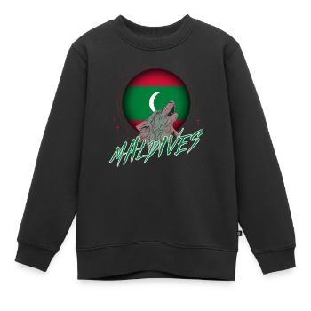 Maldives - Sweat Premium enfant bio - noir - Devant - AI Model Kid Female (0cm)