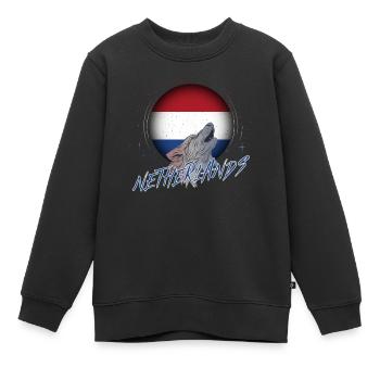 Niederlande - Kinder Premium Organic Sweatshirt - Schwarz - Vorne - AI Model Kid Female (0cm)