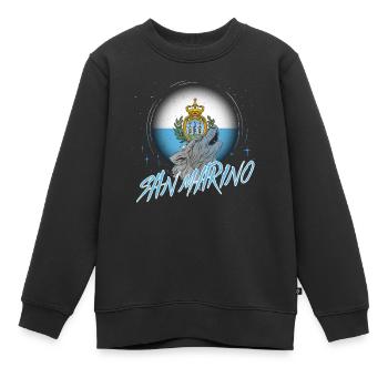 San Marino - Kinder Premium Organic Sweatshirt - Schwarz - Vorne - AI Model Kid Female (0cm)
