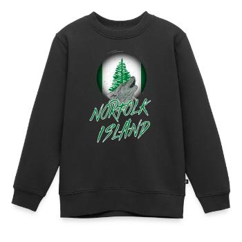 Île Norfolk - Sweat Premium enfant bio - noir - Devant - AI Model Kid Female (0cm)