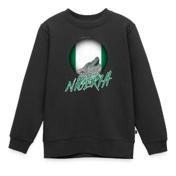 Nigéria - Sweat Premium enfant bio - noir - Devant - AI Model Kid Female (0cm)