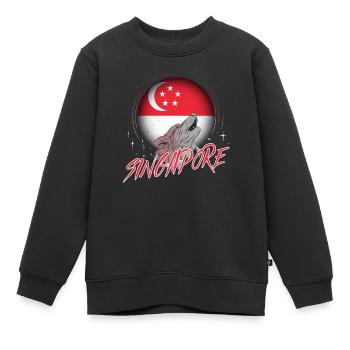 Singapur - Kinder Premium Organic Sweatshirt - Schwarz - Vorne - AI Model Kid Female (0cm)