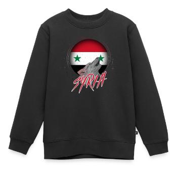 Syrie - Sweat Premium enfant bio - noir - Devant - AI Model Kid Female (0cm)
