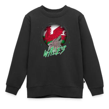 Pays de Galles - Sweat Premium enfant bio - noir - Devant - AI Model Kid Female (0cm)