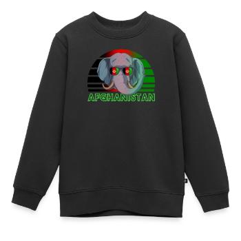 Afghanistan - Sweat Premium enfant bio - noir - Devant - AI Model Kid Female (0cm)