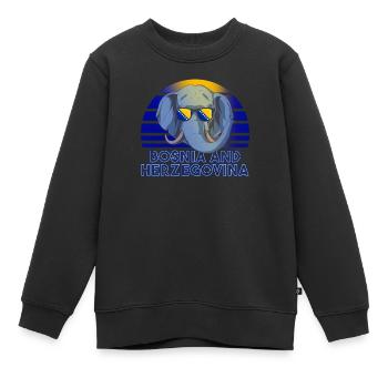 Bosnien und Herzegowina - Kinder Premium Organic Sweatshirt - Schwarz - Vorne - AI Model Kid Female (0cm)