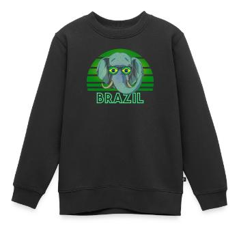 Brasilien - Kinder Premium Organic Sweatshirt - Schwarz - Vorne - AI Model Kid Female (0cm)