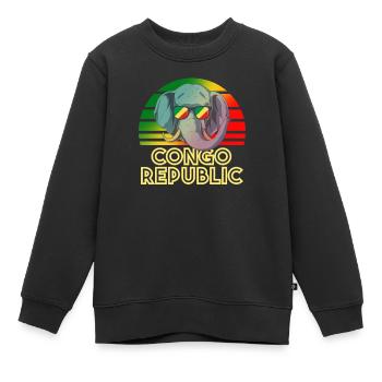 Kongo Republik - Kinder Premium Organic Sweatshirt - Schwarz - Vorne - AI Model Kid Female (0cm)