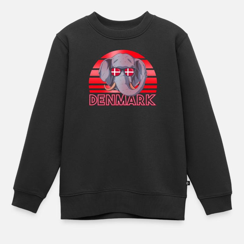 Dänemark - Kinder Premium Organic Sweatshirt - Schwarz