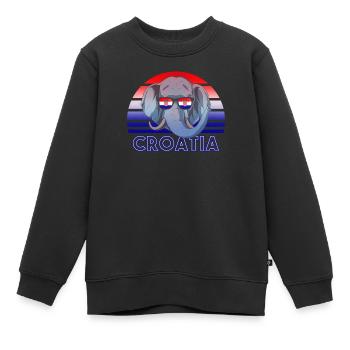 Kroatien - Kinder Premium Organic Sweatshirt - Schwarz - Vorne - AI Model Kid Female (0cm)