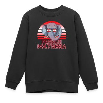 Polynésie française - Sweat Premium enfant bio - noir - Devant - AI Model Kid Female (0cm)