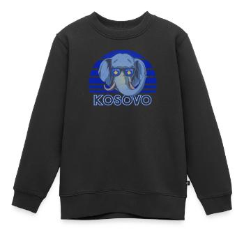 Kosovo (en anglais) - Sweat Premium enfant bio - noir - Devant - AI Model Kid Female (0cm)