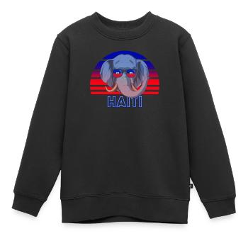 Haiti - Kinder Premium Organic Sweatshirt - Schwarz - Vorne - AI Model Kid Female (0cm)