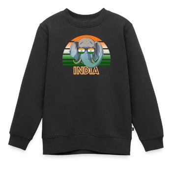 Indien - Kinder Premium Organic Sweatshirt - Schwarz - Vorne - AI Model Kid Female (0cm)