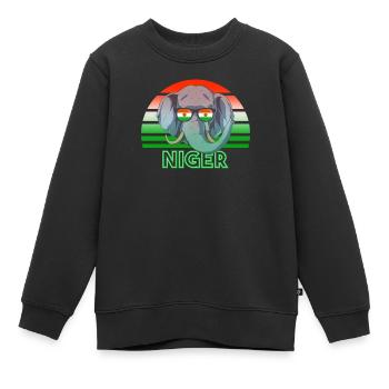 Niger - Kids Premium Organic Sweatshirt - black - Front - AI Model Kid Female (0cm)