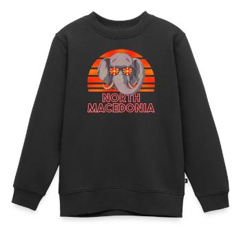 Nordmazedonien - Kinder Premium Organic Sweatshirt - Schwarz - Vorne - AI Model Kid Female (0cm)