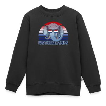 Niederlande - Kinder Premium Organic Sweatshirt - Schwarz - Vorne - AI Model Kid Female (0cm)