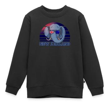 Neuseeland - Kinder Premium Organic Sweatshirt - Schwarz - Vorne - AI Model Kid Female (0cm)
