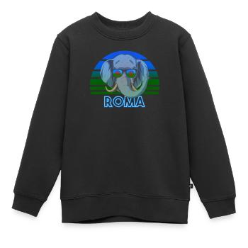 Roma - Kinder Premium Organic Sweatshirt - Schwarz - Vorne - AI Model Kid Female (0cm)