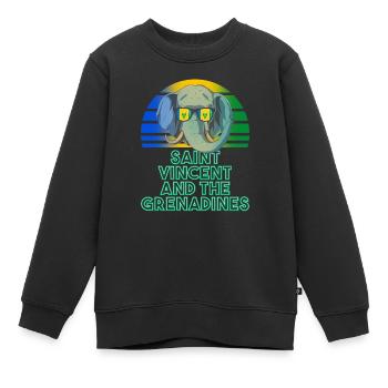 St. Vincent und die Grenadinen - Kinder Premium Organic Sweatshirt - Schwarz - Vorne - AI Model Kid Female (0cm)