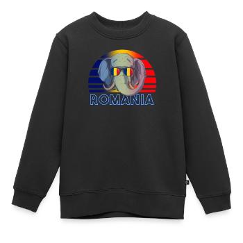 Roumanie - Sweat Premium enfant bio - noir - Devant - AI Model Kid Female (0cm)