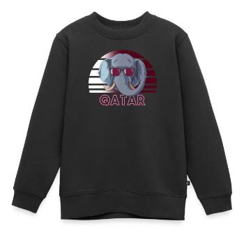 Katar - Kinder Premium Organic Sweatshirt - Schwarz - Vorne - AI Model Kid Female (0cm)