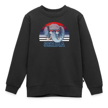 Serbien - Kinder Premium Organic Sweatshirt - Schwarz - Vorne - AI Model Kid Female (0cm)