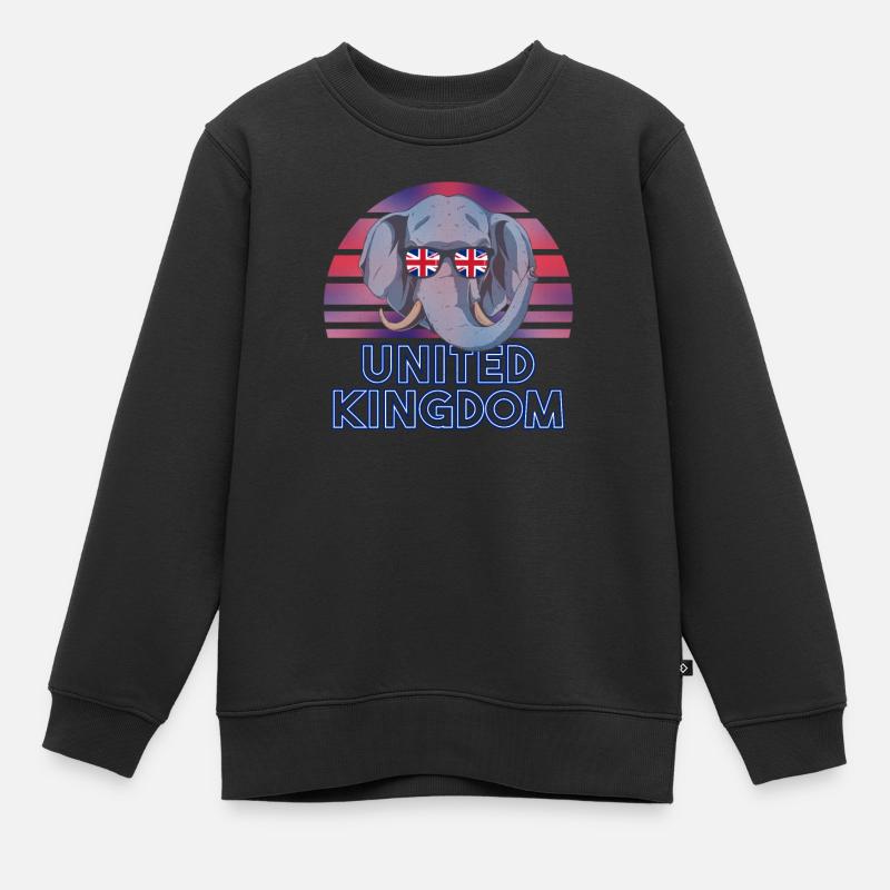 Großbritannien - Kinder Premium Organic Sweatshirt - Schwarz