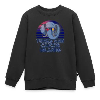 Turks and Caicos Islands - Kids Premium Organic Sweatshirt - black - Front - AI Model Kid Female (0cm)
