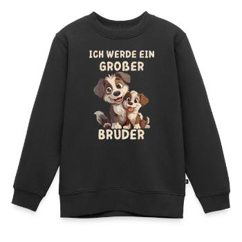 Ich werde ein großer Bruder Hund - Kinder Premium Organic Sweatshirt - Schwarz - Vorne - AI Model Kid Female (0cm)