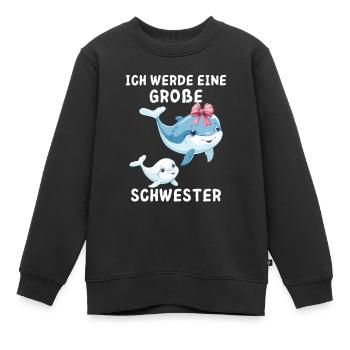 Ich werde eine große Schwester Wal - Kinder Premium Organic Sweatshirt - Schwarz - Vorne - AI Model Kid Female (0cm)