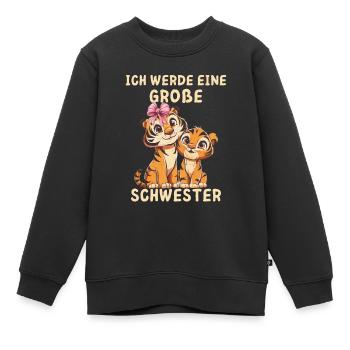 Ich werde eine große Schwester Tiger - Kinder Premium Organic Sweatshirt - Schwarz - Vorne - AI Model Kid Female (0cm)