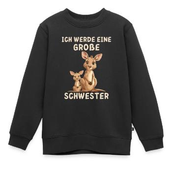 Ich werde eine große Schwester Känguru - Kinder Premium Organic Sweatshirt - Schwarz - Vorne - AI Model Kid Female (0cm)