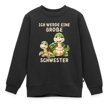 Ich werde eine große Schwester Schildkröte - Kinder Premium Organic Sweatshirt - Schwarz - Vorne - AI Model Kid Female (0cm)
